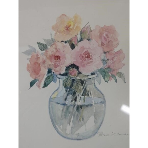 Vintage Rosalind Oesterle Watercolor Floral Framed Art 3pc Set Pre-Owned Decor - Picture 4 of 9